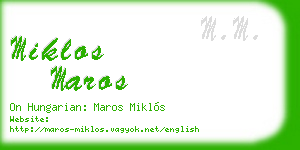 miklos maros business card